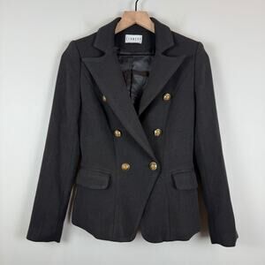 Lioness Palermo‎ Blazer Jacket Women XS Black Gold Button Career Classic Preppy